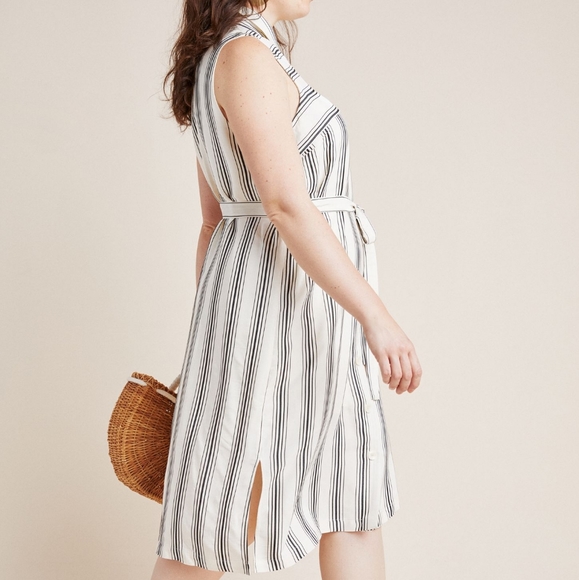 NWT Anthropologie Esther Striped Shirtdress - Picture 2 of 8